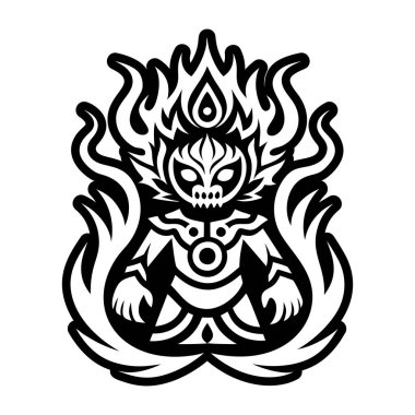 Ateş Ruhu dövmesinin doldurulmuş bir simgesi