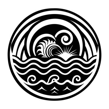 Su dalgaları sembolünün bir simgesi.