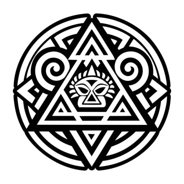 İlkel çizim dövmesinin doldurulmuş bir simgesi