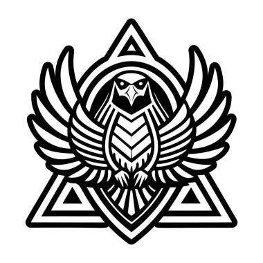 Falcon kuş sembolünün doldurulmuş bir simgesi