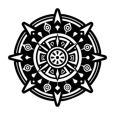 Sihirli tekerlek dövmesinin sağlam bir simgesi