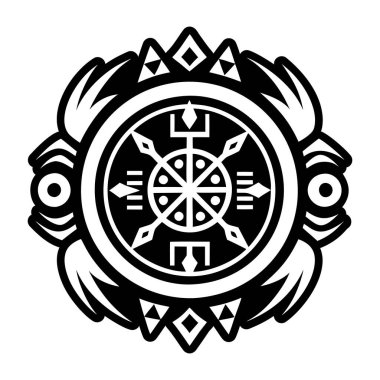 Şaman kalkanı sembolünün katı bir simgesi