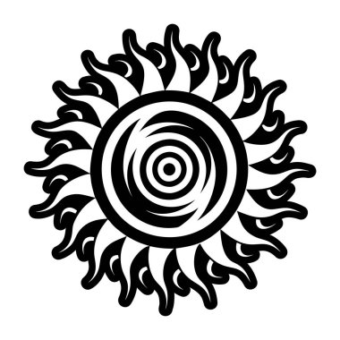 Sarmal güneş sembolünün doldurulmuş bir simgesi