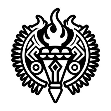 Ateşli meşale dövmesinin doldurulmuş bir simgesi
