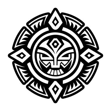 İlkel sanat sembolünün kabartma tarzı simgesi