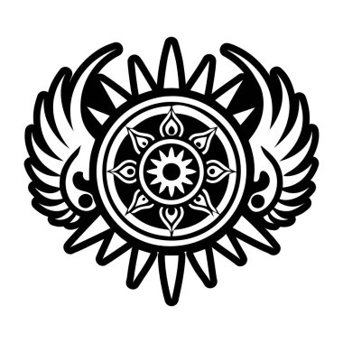 Kanatlı güneş dövmesinin doldurulmuş bir simgesi