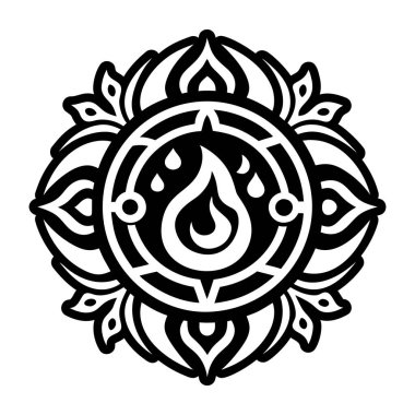 Siyah beyaz mandala deseni