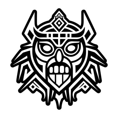 Savaşçı maskesi dövmesinin sembolü.