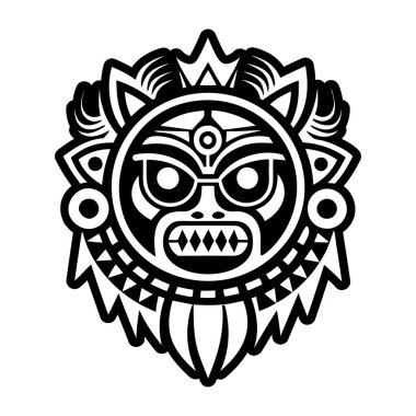 Geleneksel maske sembolünün katı biçim simgesi