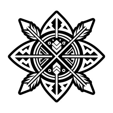 Çapraz oklar dövmesinin doldurulmuş bir simgesi