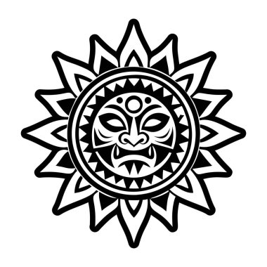 Güneşe tapan dövmenin katı bir simgesi
