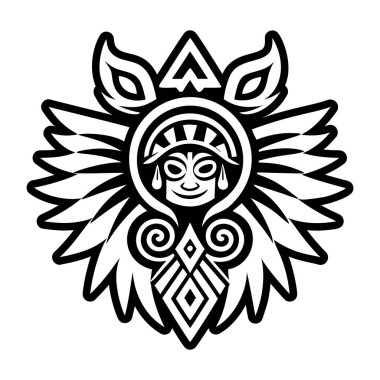 Savaşçı başlığı dövmesinin doldurulmuş bir simgesi.