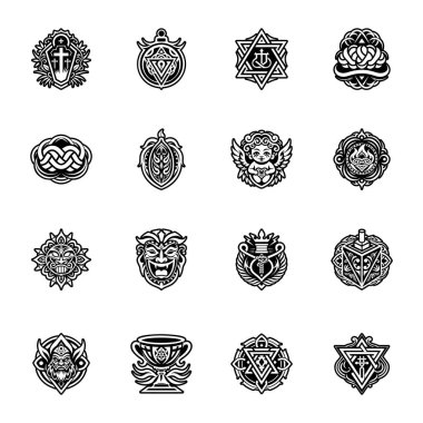 Soyut mühür tasvir eden bir kabartma biçimi simgesi