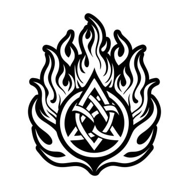 Kutsal ateş sembolünü tasvir eden doldurulmuş bir simge