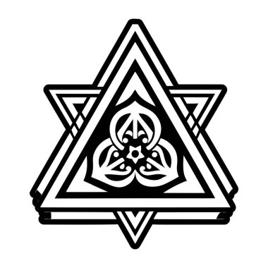 Hamantaschen sembolünü gösteren dolu bir biçim simgesi