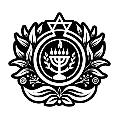 Hanuka mumunun yandığını tasvir eden katı bir simge