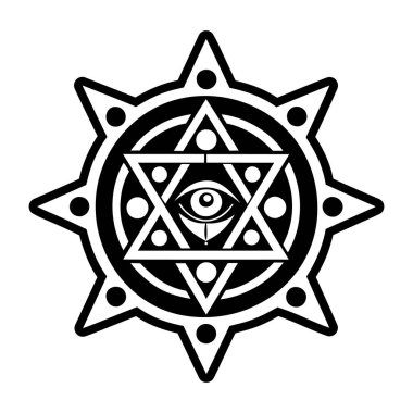 Kabbalistik yıldızı kutsal geometriyle tasvir eden katı bir ikon