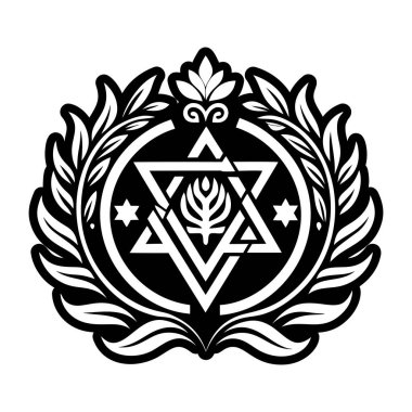 Kabartma biçiminde Yahudi çelengi tasvir eden bir simge