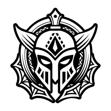 Savaşçı miğferi tasvir eden bir sembol.