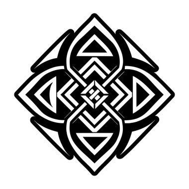 Kabartma biçiminde sihirli düğüm tasvir eden bir simge