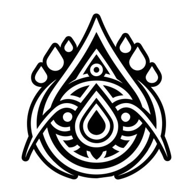 Yağmur damlası dövmesini tasvir eden katı bir simge