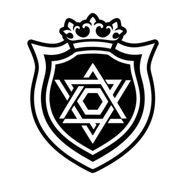 Yahudi kalkan armasını gösteren dolu bir biçim simgesi
