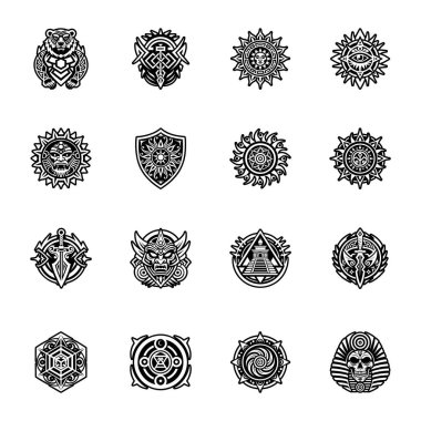 Antik takvim dövmesinin doldurulmuş bir simgesi