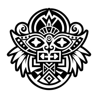 Beyaz arka planda izole edilmiş etnik kabile süsü