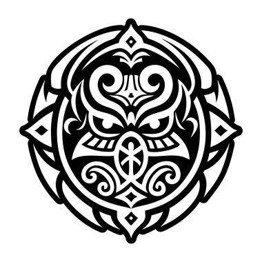 vektör mandala siyah-beyaz süslemesi