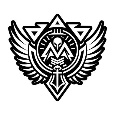 Savaşçı kanatları dövmesinin katı bir simgesi.