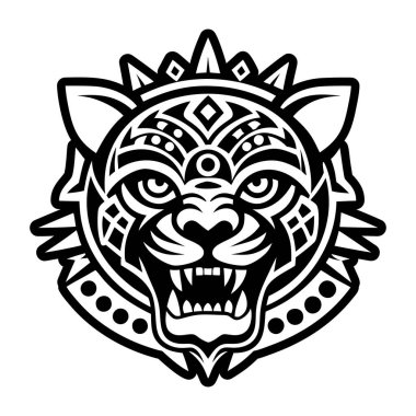 Jaguar kafası dövmesinin doldurulmuş bir simgesi