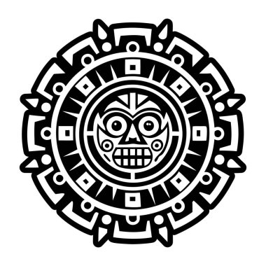 Aztek takvim sembolünün katı biçim simgesi