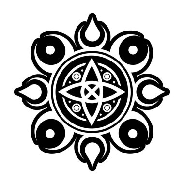 Ay evrelerinin sembolü dövmesi.