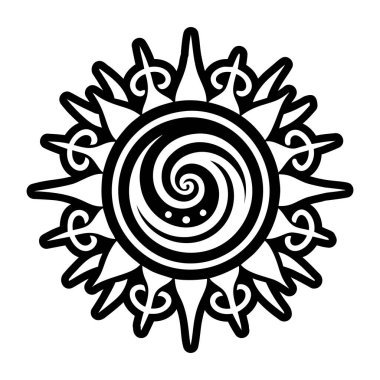 Güneş sarmalı dövmenin doldurulmuş bir simgesi