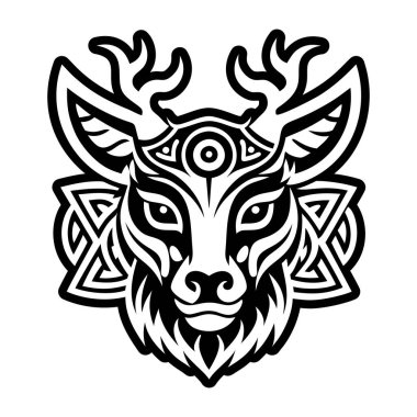 Hayvan kafası dövmesinin katı bir simgesi.