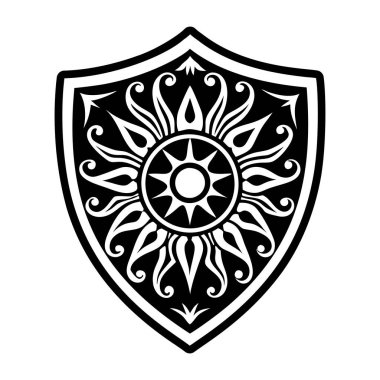 Güneş kalkanı sembolünün katı bir simgesi