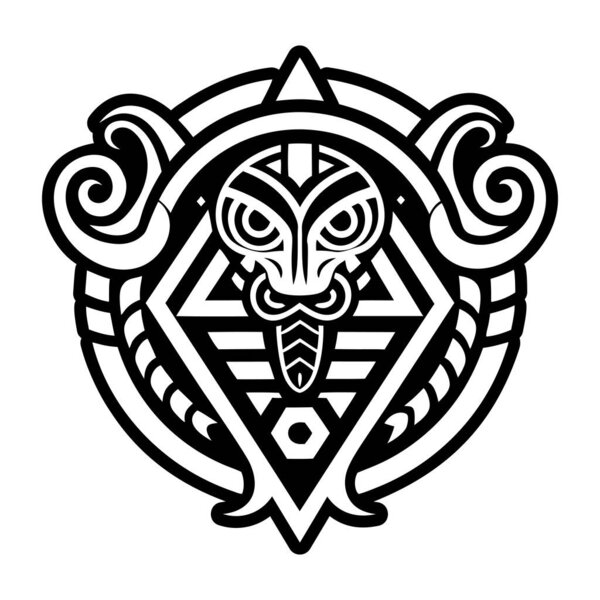 A glyph style icon of snake tattoo