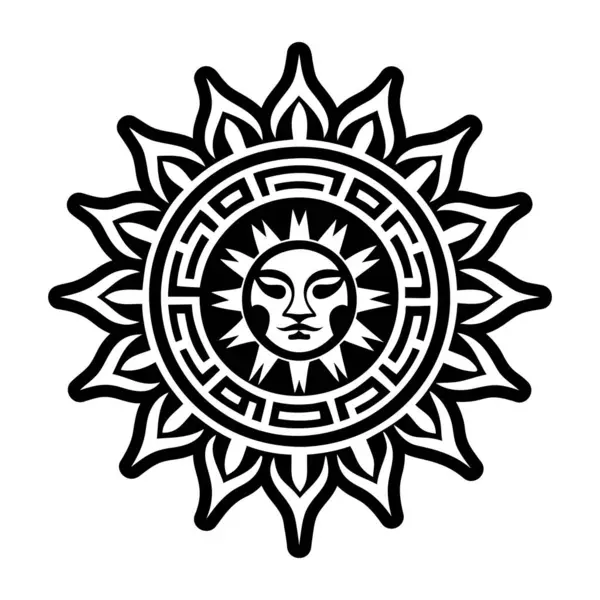 Güneş amblemi dövmesinin katı bir simgesi
