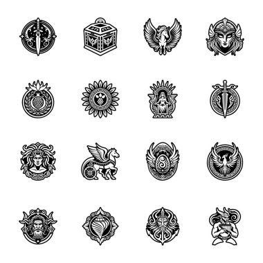 Yunan desenli dövmesi olan katı bir biçim simgesi