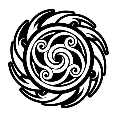 Girdap şeklinde bir dövme simgesi.
