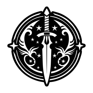 Kılıç dövmesi sanatının sağlam bir simgesi.