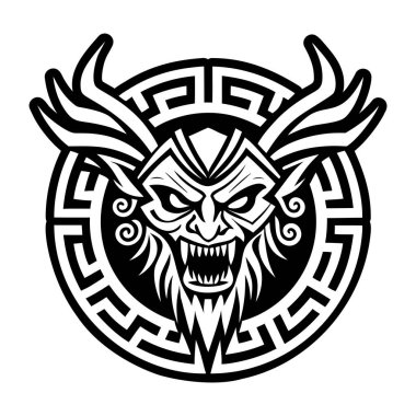 Boynuzlu hayvan dövmesi sanatının sembolü.