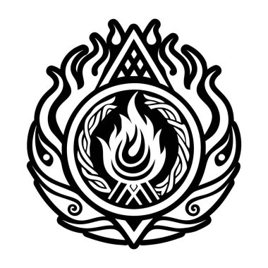 Ateşi tasvir eden katı bir biçim simgesi