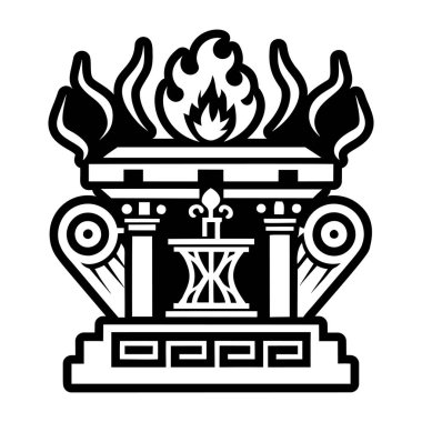 Ateş sunağı ayinini gösteren bir sembol.