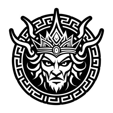 Taç giymiş Tanrı 'yı tasvir eden katı bir tarz simgesi