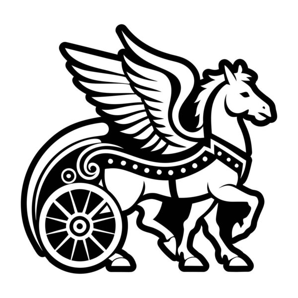 A solid style icon of phaethon tattoo