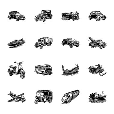 Bir polis arabasını resmeden klasik bir illüstrasyon.