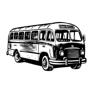 Banliyö otobüsünün klasik bir çizimi