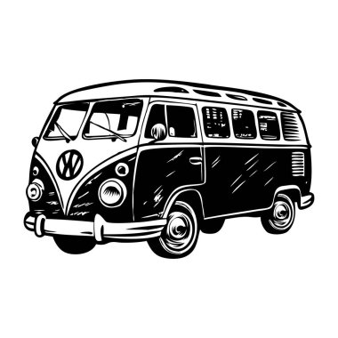 Volkswagen otobüsünün klasik bir çizimi