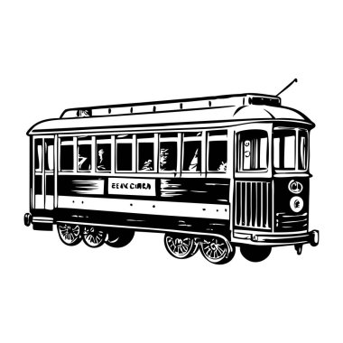 Klasik tarzda tasarlanmış bir tramvay çizimi